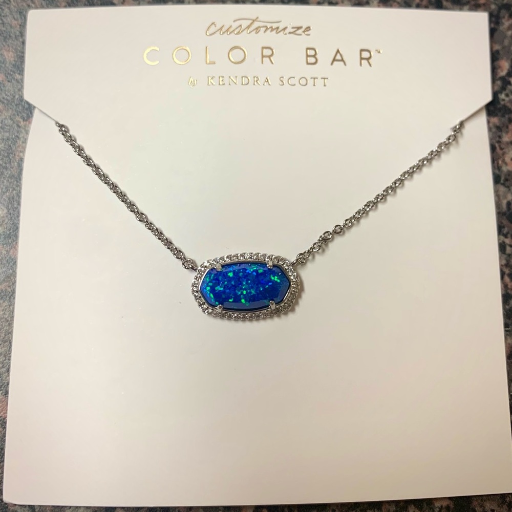 Kendra Scott Elisa Lux Necklace, Blue Kyocera Opal